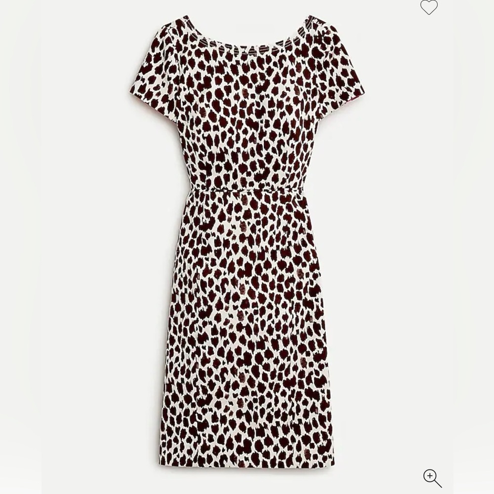 J.Crew V-Back Giraffe Print Bi-Stretch Cotton Dress — Size 6 NWT Sold out!